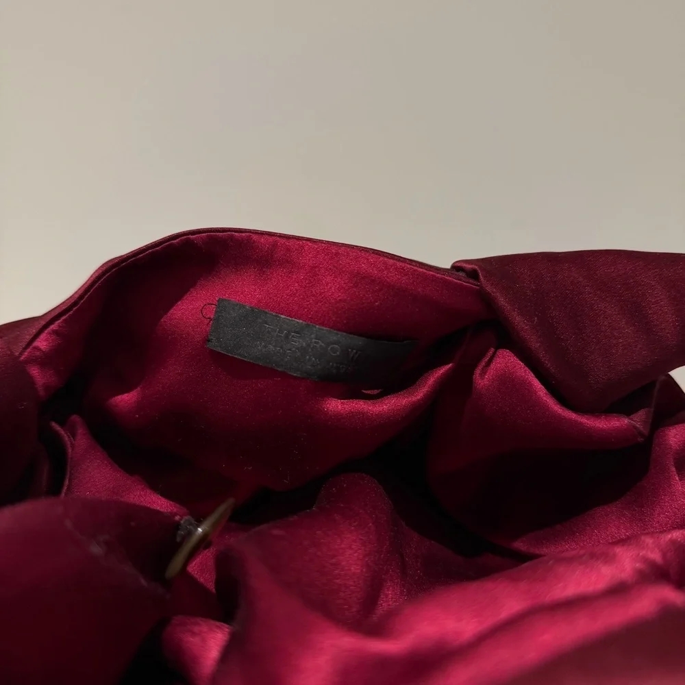 THE ROW Satin The Ascot Bag Burgundy - Picture 4 of 5
